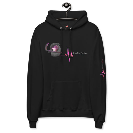 I Walk a Fine Line Hoodie: Black